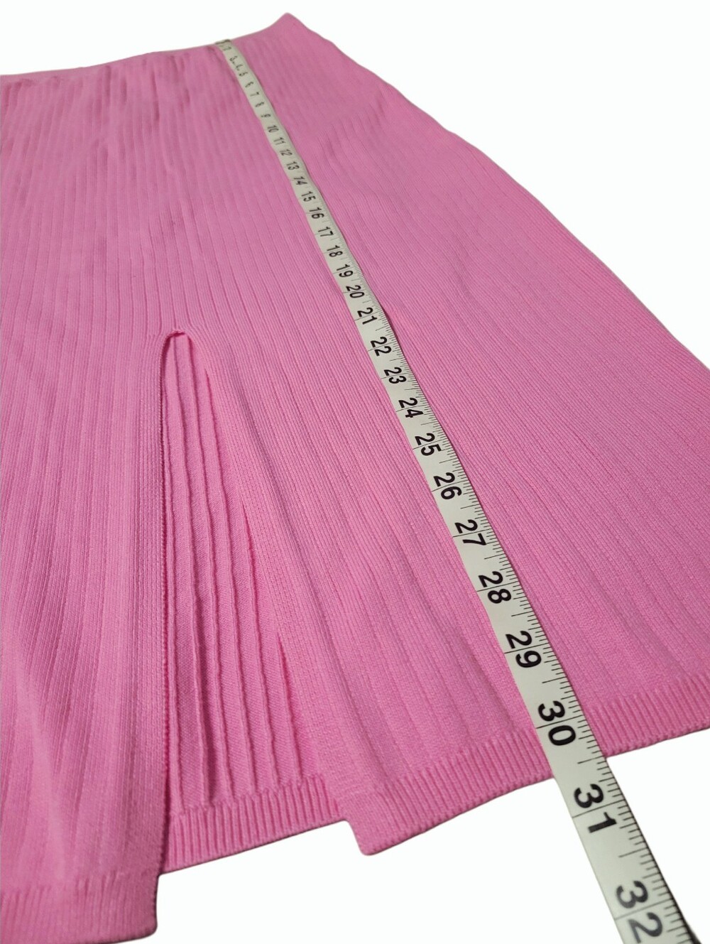 Free People Skyline Pink Midi Ribbed Knit Pencil Skirt NWT Size Large - Picture 9 of 10